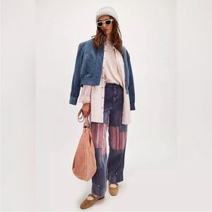 Free People La Vie Patched Pants size 2 nwot